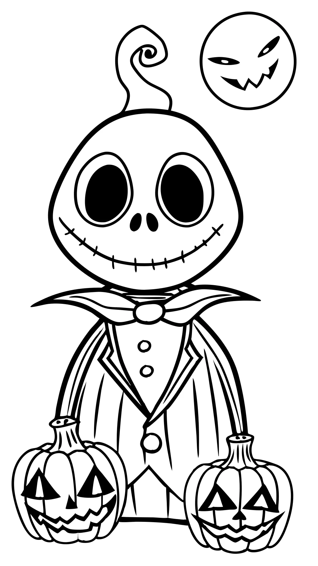 easy nightmare before christmas coloring pages